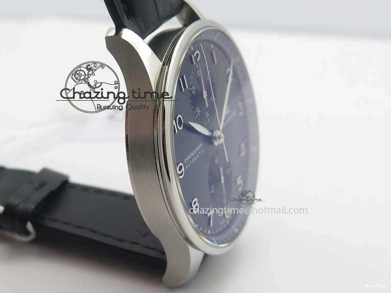 MIROTIME 0122 Reliable Portuguese IW371447 ZF 1:1 Best Edition SS Black Dial On Black Leather Strap A79350 V 7274